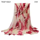 YIWU factory price Amazon hot sale polyester flower print elegant lady long scarf hijab 10021