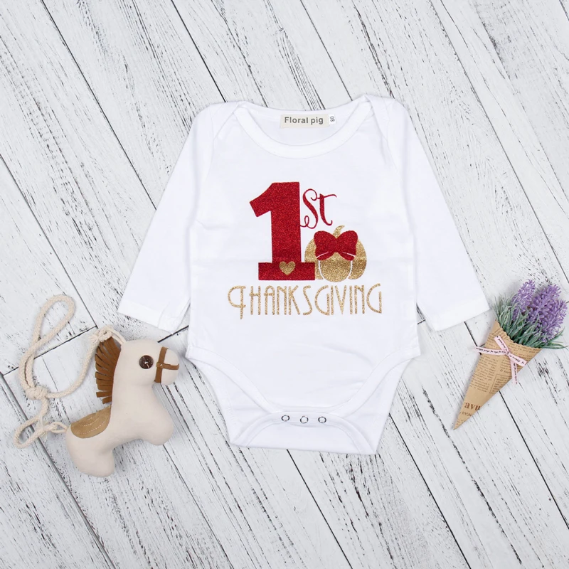 New Baby Girl Long Sleeve Jumpsuit Baby Boy Bodysuit Kids Thanksgiving Print Outfits Toddler Autumn Clothes (1)