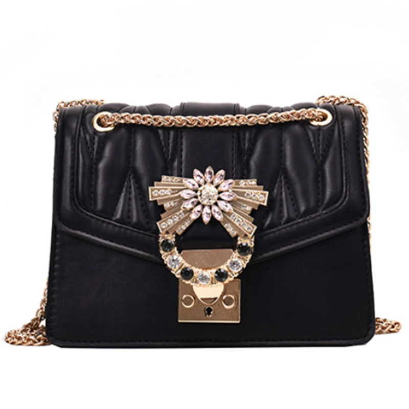 Ladies Flower Diamonds Beads Metal Lock PU Vegan Leather Shoulder Crossbody Bags for Women 2019 Purse, Black greenpink
Ladies Flower Diamonds Beads Metal Lock PU Vegan Leather Shoulder Crossbody Bags for Women 2019 Purse, Black greenpink