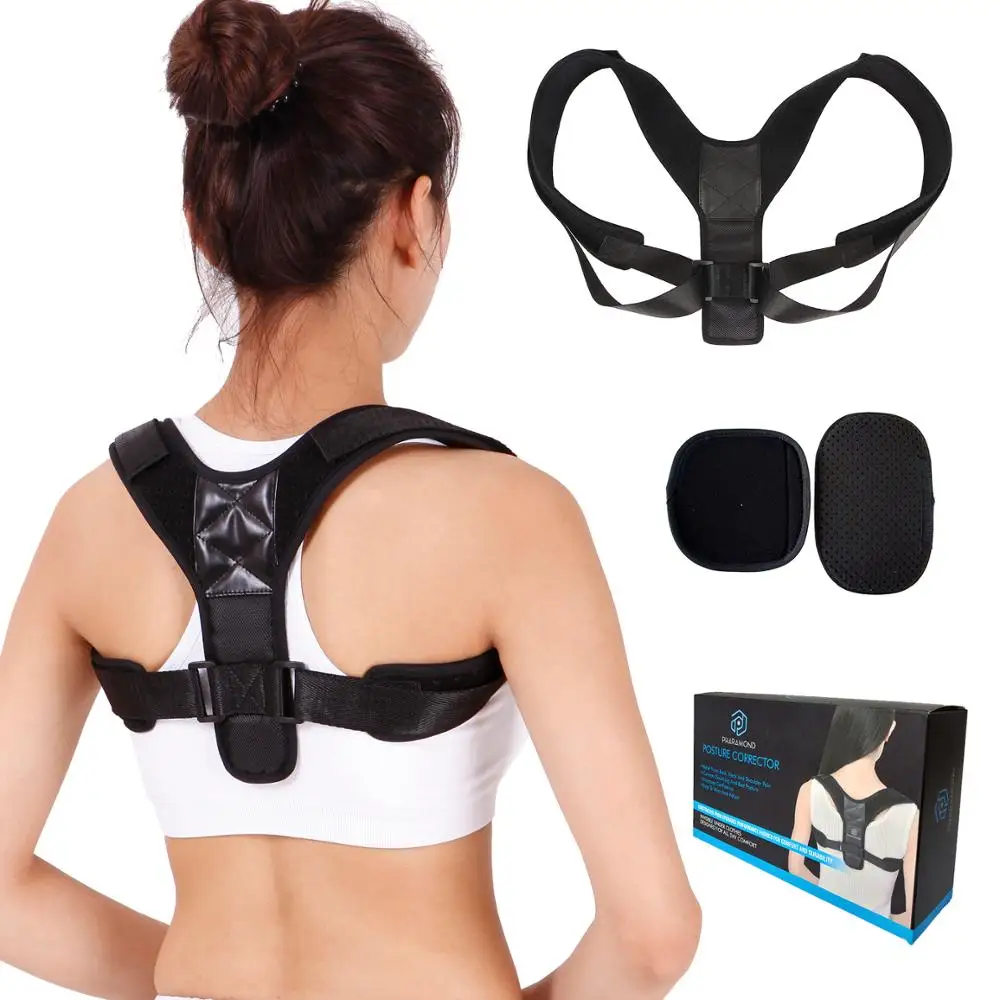 High quality adjustable clavicle posture support while sitting, Black
High quality adjustable clavicle posture support while sitting, Black