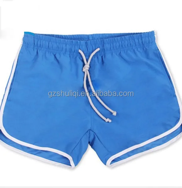 Maravilhosa cor brilhante spandex algodão board shorts/personalizado atacado T-1695 booty shorts mulheres para praia