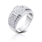 Fine quality cubic zirconia stock bulk cross silver rings