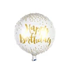 White Character Self Inflatable Round 18inch Happy Birthday Foil Balloon