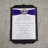 Purple Black Glitter Paper with Brooch Royal Wedding Invitation Card Luxury