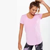 2020 OEM & ODM custom design women plain pink sports running v neck tshirt
