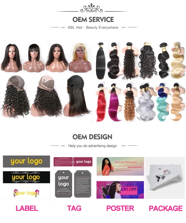 Xbl Free Sample Brazilian Virgin Raw Human Hair Bundles Cambodian