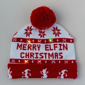 s4154 best christmas gift party cuff hats winter men women led