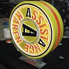 High quality outdoor round shape wall mount 3d led advertising acrylic light box sign