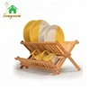 Bamboo Folding Roll Up Kitchen Dish And Bowl Organizer Drying Rack