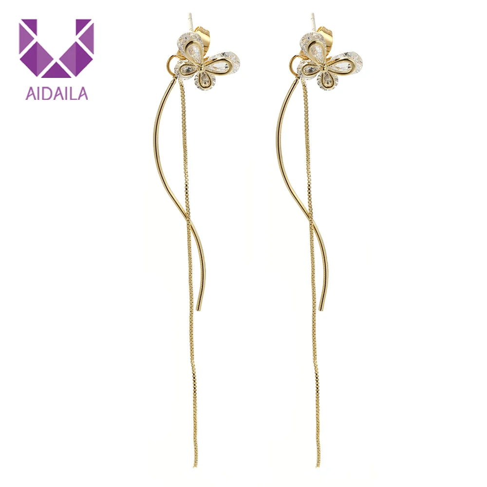 AIDAILA Popular Romantic Jewelry Zirconia Long Gold Butterfly Diamond Earrings For Party, Gold;white gold
AIDAILA Popular Romantic Jewelry Zirconia Long Gold Butterfly Diamond Earrings For Party, Gold;white gold
