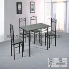modern furniture dining set 4 chairs and metal dinning table