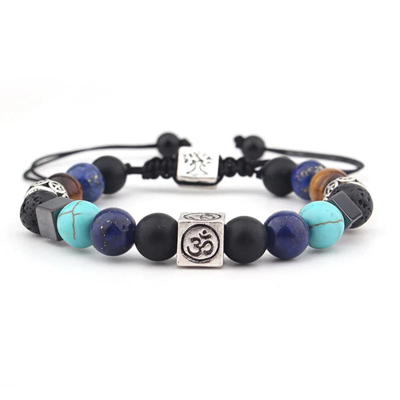 Tree life square stone beads jewelry adjustable woven yoga bracelet, As pictures
Tree life square stone beads jewelry adjustable woven yoga bracelet, As pictures