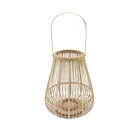 Customized wood Lantern Hanging Tall Hanging Bamboo candle lantern