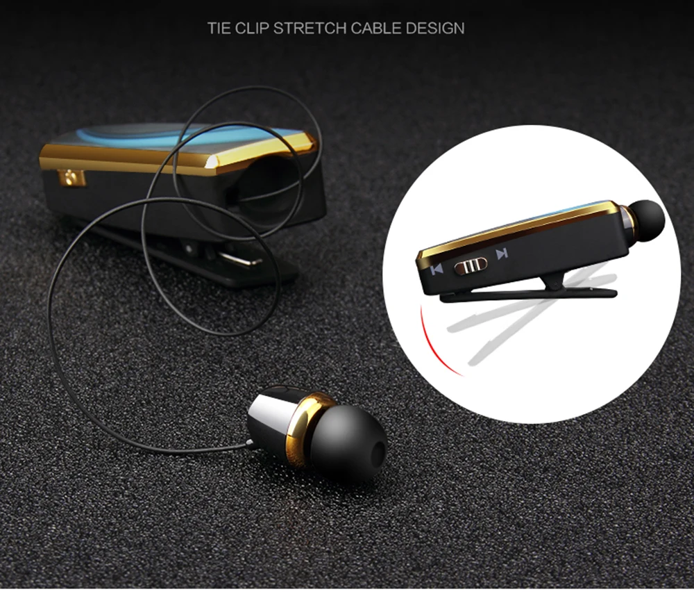 R-B01 4.1 Lapel Type Automatic Cable Single Ear Business Bluetooth Headset Lapel Wireless Bluetooth Headset - ANKUX.COM
