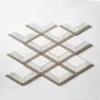3D Lattice Sharpe Rhombus Carrara Thassos Hand Made Marble Mosaic Tiles