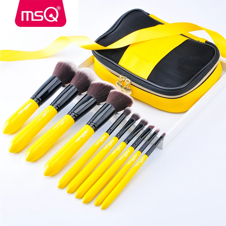 MSQ 10pcs professional makeup brush set soft synthetic hiar yellow handle makeup brushes, N/a
MSQ 10pcs professional makeup brush set soft synthetic hiar yellow handle makeup brushes, N/a