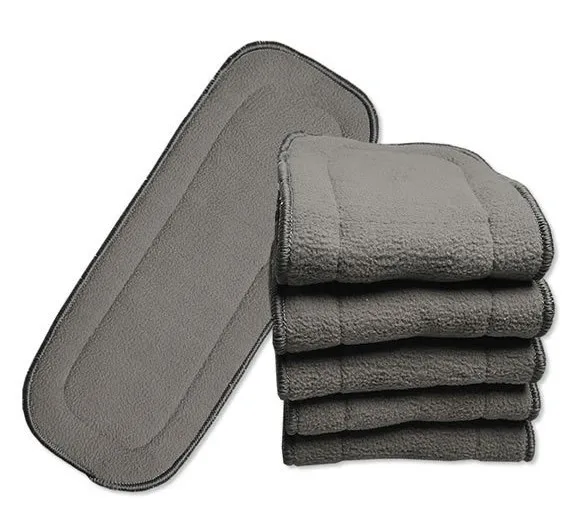 Free Shipping Aiti-bacterial Reusable Cloth Diaper Charcoal Inserts 5- Layers High Absorbent