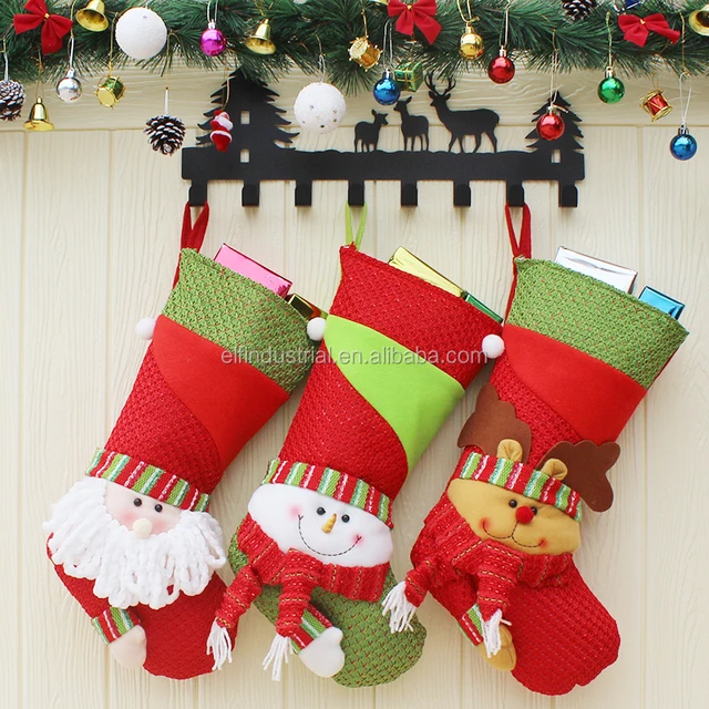 gift bag decoration santa snowman reindeer christmas stocking