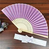 [i Am Your Fans] Sufficient Stock! Lilac Plain Bamboo Craft For Wedding Lady Silk Gift Fan Ladies Hand Fans Decorative