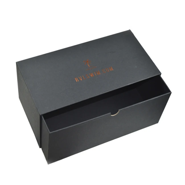 coffee mug cardboard sliding black drawer gift box