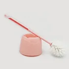 Factory direct cheap price stocked scrub clean plastic toilet brush and holder set