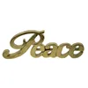 Gold Hand Writing Resin Peace Font Art Decoration