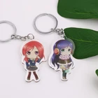 Manufacture 2019 Yiwu OEM fashion 3d custom keychain for kids Japan cartoon anime engraved transparent clear acrylic charms