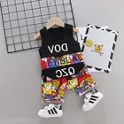 EG-SYG104 black summer letter printing baby boys set clothes
