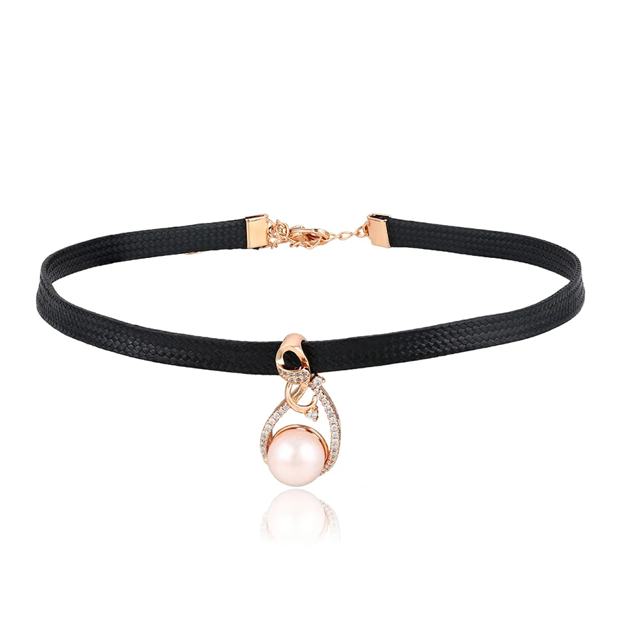 44450 xuping fashionable 18k gold plated special design ring shaped pearl decoration pendant leather choker necklace
44450 xuping fashionable 18k gold plated special design ring shaped pearl decoration pendant leather choker necklace