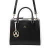 Hot Selling Online Fancy Genuine Leather Top Grain Leather Black Shoulder Ladies Bag Handbag With Zipper