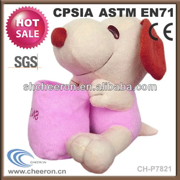 lovely gift plush toy for kid plush dog candy bag