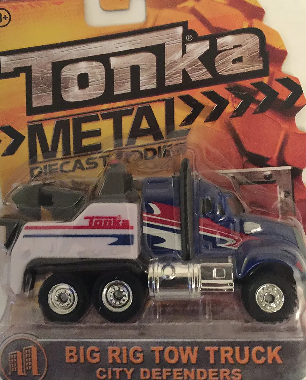 big rig tow truck tonka metals die-cast bodies 1:55 scale city