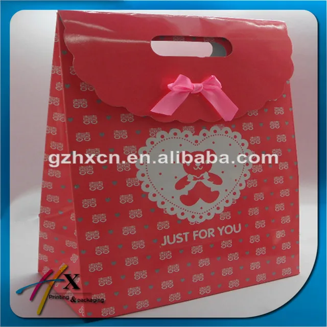 custom wedding gift paper bag candy packing bags with ribbon bow