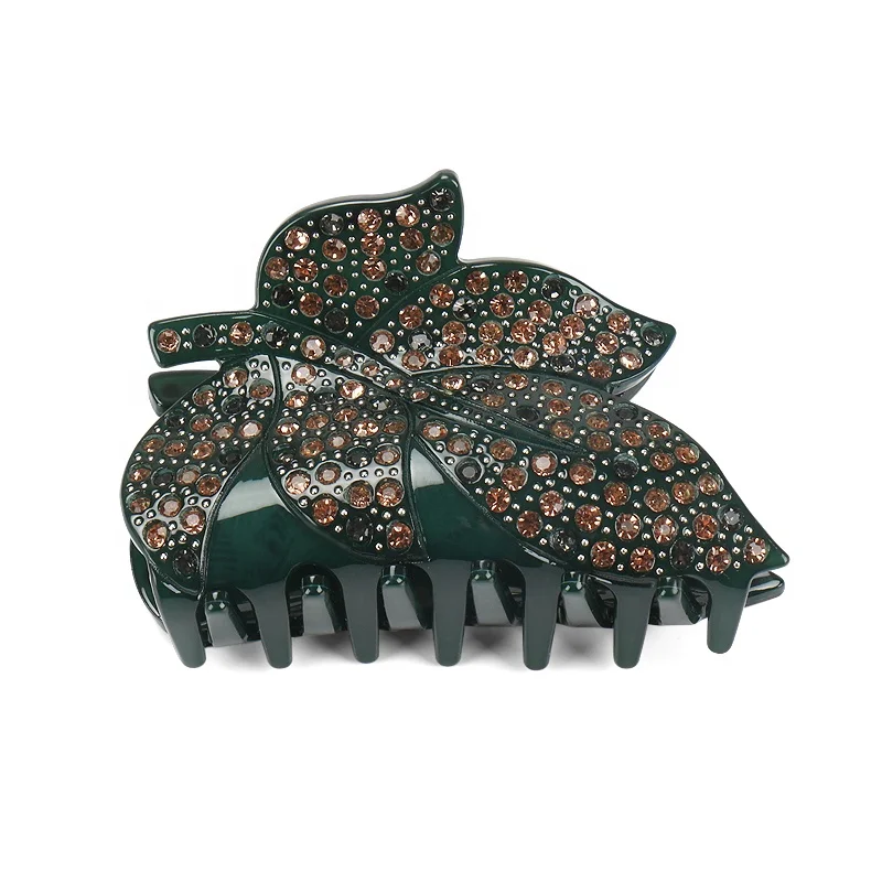 Leaf Shape Acrylic Rhinestone Hair Claw Hair Clamps Fashion Women Hair Accessory, Green;wine red;khaki
Leaf Shape Acrylic Rhinestone Hair Claw Hair Clamps Fashion Women Hair Accessory, Green;wine red;khaki