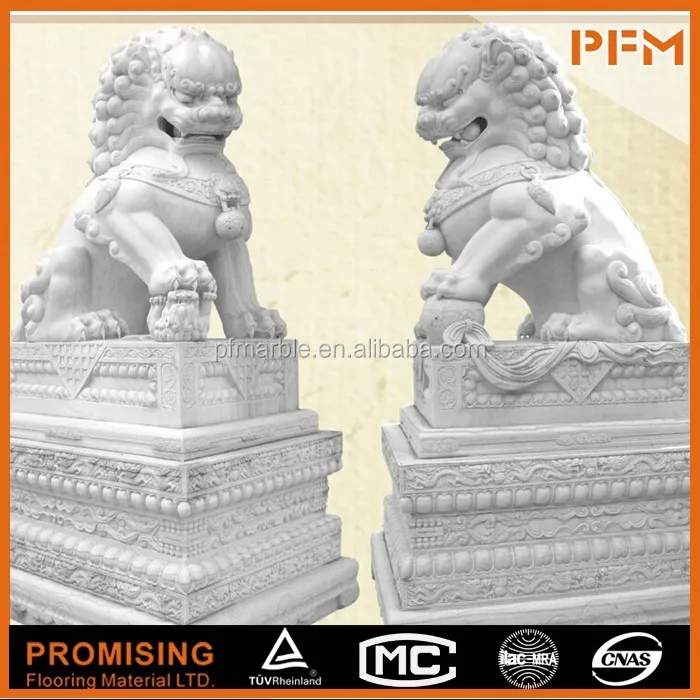 2015 Offre Spéciale naturel en marbre sculpté à la main en pierre Chinoise Foo Dog/Lion statues et sculptures