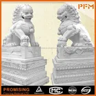 2015 hot sale natural marble made hand carved Chinese stone Foo Dog/Lion statues/sculptures