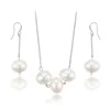 63830 Unique Ladies White Color Fashion pearl earring pendant Jewelry Set
