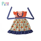 Wholesale Baby Halloween Pumpkin Printed Costume Kids Halloween Clothes Girls Boutique Clothing Dress