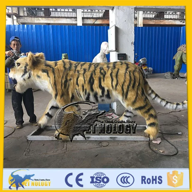 realistic animatronic silicone rubber tiger statue for animal