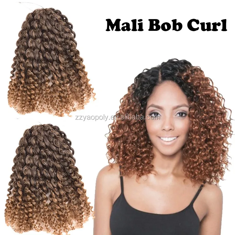 3 Pcs 8 Ombre Afro Kinky Curly Mali Bob Twist Braiding Hair