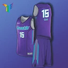 Wholesale Blank Design Cheap Custom Logo Basketball Jersey Uniform Basketball Jersey Color Purple