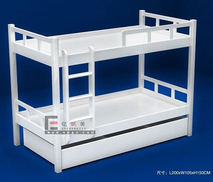 high quality dormitory furniture wooden bunk bed with ladder