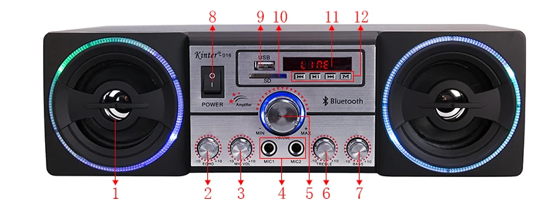 Kinter-016 220v hi fi Karaoke home audio player with two speaker - ANKUX.COM