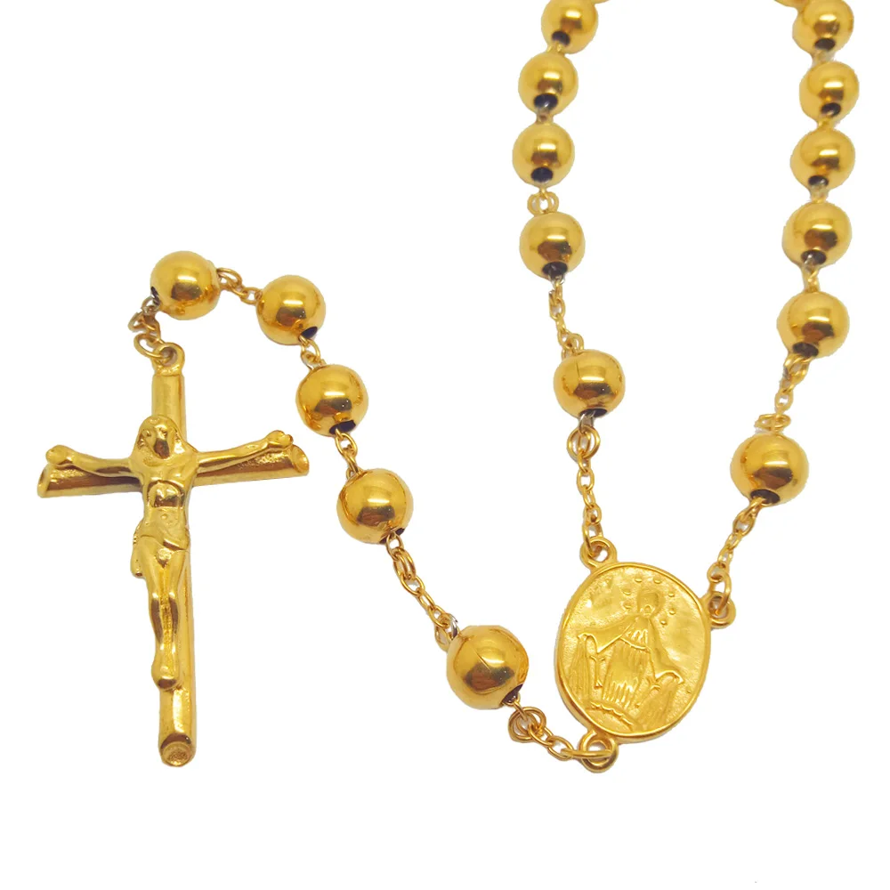 24k gold rosary necklace