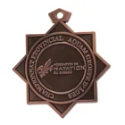 Customized Emboss Logo Round Shape wooden medal taekwondo box
