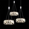 Indoor brightness round crystal chandelier lighting modern style with stainless steel base