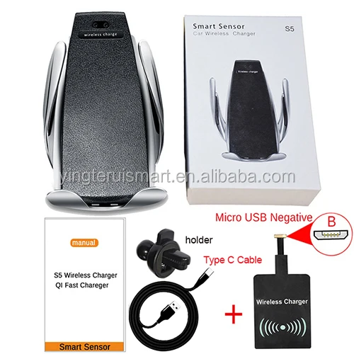 Chargeur de Voiture Sans Fil 10 W S5 Automatique De Serrage Rapide De Charge Support de Téléphone dans la Voiture pour iPhone xr Huawei Samsung téléphone intelligent - ANKUX Tech Co., Ltd