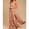Women Blush Sleeveless Floral Print Maxi Sexy Rayon Dress