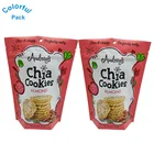 Custom printed stand up aluminum foil cookies packaging bags with zipper