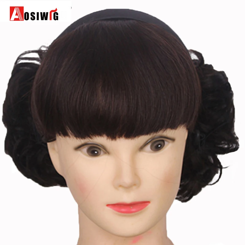 SHANGKE-Court-Cr-pus-Boucl-s-Cheveux-Queue-Naturel-R-sistant-La-Chaleur-Synth-tique-Faux